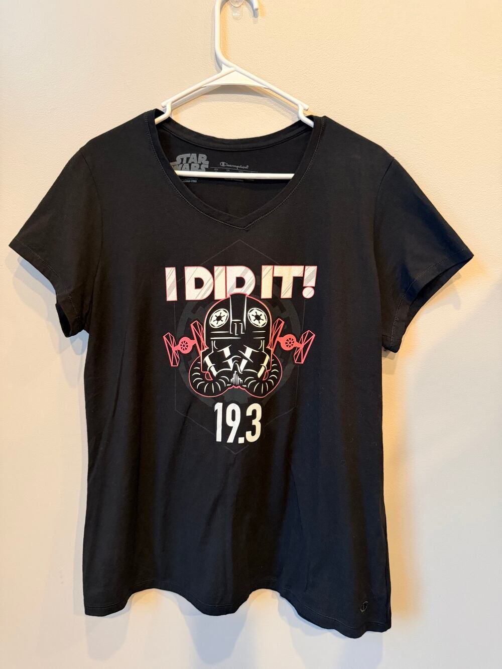 runDisney Star Wars Dark Side 2017 Challenge 19.3 Finisher Shirt Black Womens XL